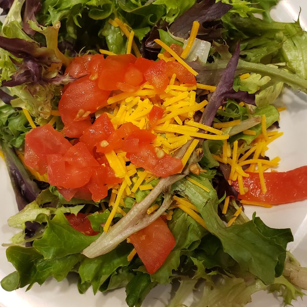 Salad comes with burger purchase.