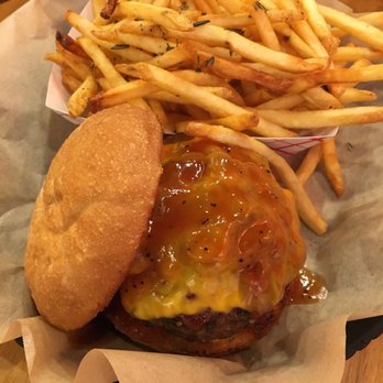 Toasted - I went with the Southern Comfort burger along with the truffle oil and fresh rosemary fries! - Vegan Near Me - Winter Park, Florida Toasted - I went with the Southern Comfort burger along with the truffle oil and fresh rosemary fries! - Vegan Near Me - Winter Park, Florida