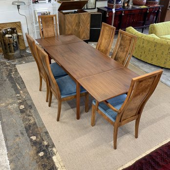 contactModern - Refinished teak extendable dining table and (6) Burl wood chairs design by Milo Baughman. (Sold separately) - Antiques Near Me - San Antonio, Texas