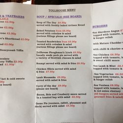 The Tollhouse - Menu