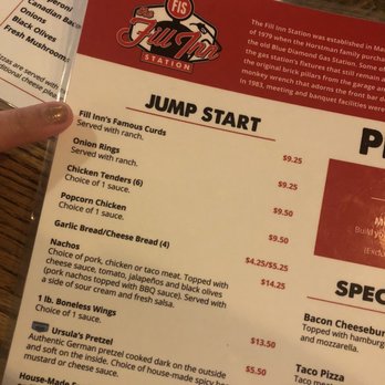 Fill Inn Station - Jump Start aka appetizers with some price info - Burgers Near Me - Chippewa Falls, Wisconsin