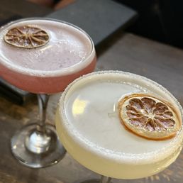 Lemon drop and Cosmo. Both were delicious and not too sweet. Lemon drop and Cosmo. Both were delicious and not too sweet.