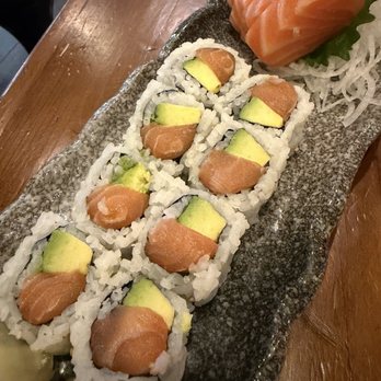 Maguro - Salmon avocado roll and salmon (sake) sashimi - Sushi Bars Near Me - Brookline, Massachusetts
