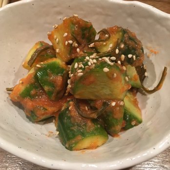 Mr Max - Mentai & Cod Roe Cucumber. Stimulating starter, cold, slight kick, and lots of textures. - Sushi Bars Near Me - Irving, Texas