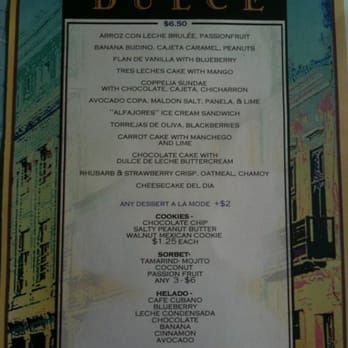 Coppelia - Dessert & ice cream menu! - Cuban Near Me - New York, New York