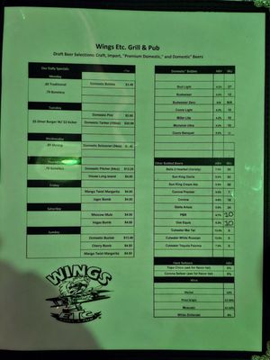 Menu photo 4 Wings Etc Avon, IN