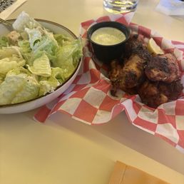 Wings and Caesar salad Wings and Caesar salad