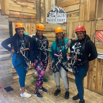 Ziplines at Pacific Crest - The 4 of us before departure, - Ziplining Near Me - Wrightwood, California Ziplines at Pacific Crest - The 4 of us before departure, - Ziplining Near Me - Wrightwood, California