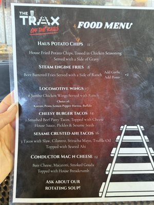 Menu photo 2 The Trax Off The Rails Lincoln, CA