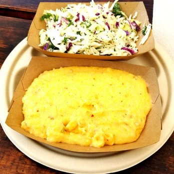Micklethwait Craft Meats - Lemon Poppy Cole Slaw and Jalapeno Cheese Grits - Food Trucks Near Me - Austin, Texas