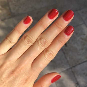 A&M Clearwater Nails & Lashes - Red polish gel manicure - Waxing Near Me - Clearwater, Florida