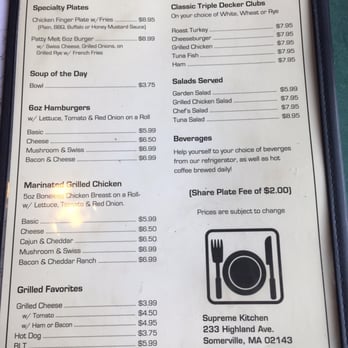 Supreme Kitchen - menu page 4 - American Near Me - Somerville, Massachusetts Supreme Kitchen - menu page 4 - American Near Me - Somerville, Massachusetts