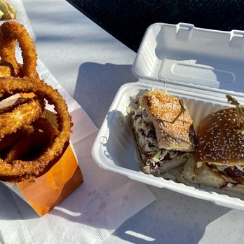 Hook Burger - Crispy chicken & onion rings - Burgers Near Me - Pasadena, California