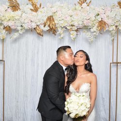 Ven Nguyen Flowers and Entertainment - Amazing floral stand for our photobooth backdrop!