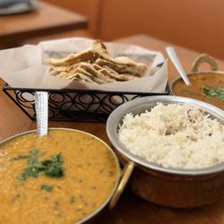 Saffron Valley Indian Street Foods - DAL TADKA, LAMB ROGAN JOSH, Garlic Naan