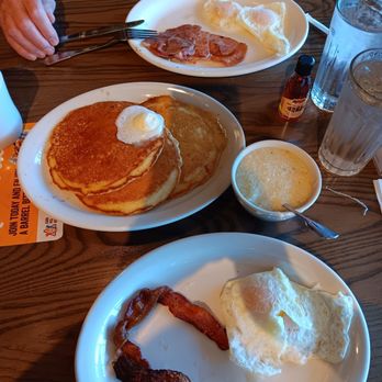 Cracker Barrel Old Country Store - Pancake breakfast plus country ham breakfast with grits - Shopping Centers Near Me - Reno, Nevada Cracker Barrel Old Country Store - Pancake breakfast plus country ham breakfast with grits - Shopping Centers Near Me - Reno, Nevada