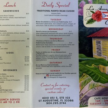 La Amapola Cafe - Menu - Bakeries Near Me - St Augustine, Florida La Amapola Cafe - Menu - Bakeries Near Me - St Augustine, Florida