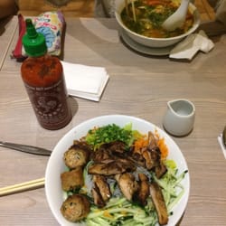 Pho Hoa - You have to order their Vermicelli Bowls! Super fresh and filling and guiltless. This one's the Grilled Chicken Vermicelli Bowl.