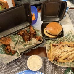 Wingstop - Mild, Jamaican Jerk and Chicken Sandwich Korean Style plus Parmesan Cheese Fries