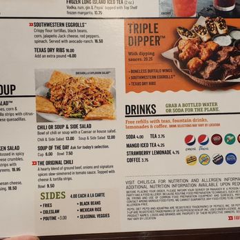 Chili's - a menu for a mexican restaurant - Bars Near Me - Calgary, Alberta