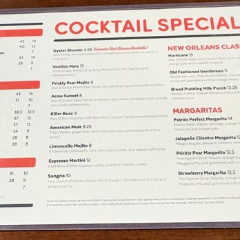 Acme Oyster House - Menu - Seafood Near Me - New Orleans, Louisiana Acme Oyster House - Menu - Seafood Near Me - New Orleans, Louisiana