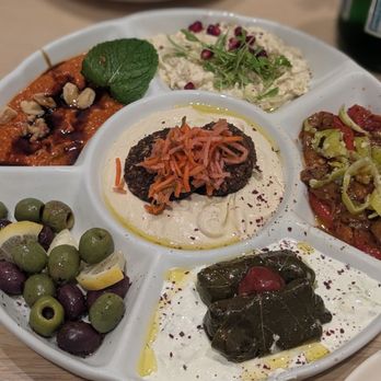 Hummus Mediterranean Kitchen - Appetizer Sampler platter - Mediterranean Near Me - Palo Alto, California Hummus Mediterranean Kitchen - Appetizer Sampler platter - Mediterranean Near Me - Palo Alto, California
