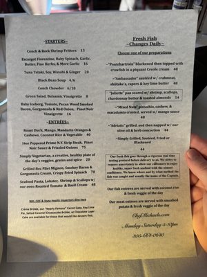 Menu photo 1 Chef Michael's Islamorada, FL