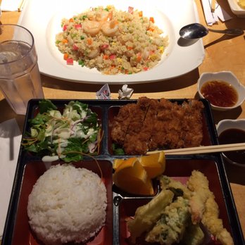 Akebono - Lunch combination: tonkatsu and tempura with a shrimp chahan. The outer pieces of the tonkatsu were a bit dry. - Japanese Near Me - Sacramento, California