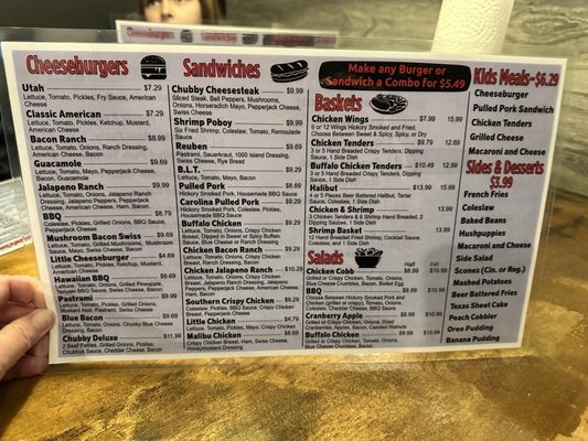 Menu photo 1 Chubby's Cafe Saratoga Springs, UT