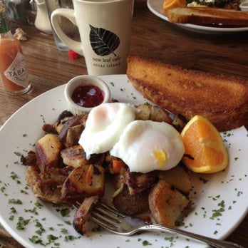 New Leaf Cafe - Duck Confit Hash, brioche toast! - New American Near Me - Eastsound, Washington