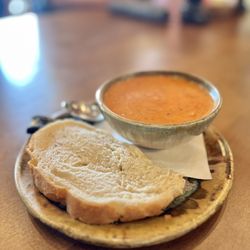 Tomato soup and bread