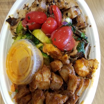 Bolay - chicken & pork, quinoa & sweet potatoe noolde w/ tomatoes & spicy thai sauce. - New American Near Me - Orlando, Florida Bolay - chicken & pork, quinoa & sweet potatoe noolde w/ tomatoes & spicy thai sauce. - New American Near Me - Orlando, Florida