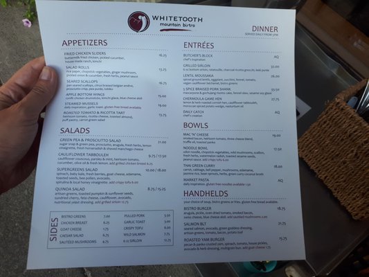 Menu photo 4 Whitetooth Mountain Bistro Golden, BC