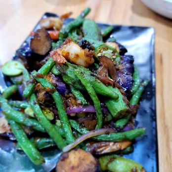 Curry House - Eggplant Okra Petai Bean & String Bean with Belacan Sauce. Solid version - Malaysian Near Me - New York, New York
