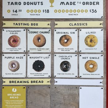 Holey Grail Donuts - Menu - Vegan Near Me - Hanalei, Hawaii