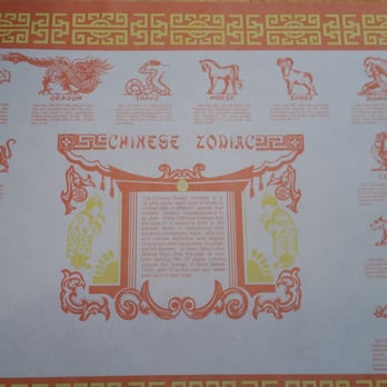 Panda Country Restaurant - Favorite part is the zodiac placemats - Chinese Near Me - Santee, California