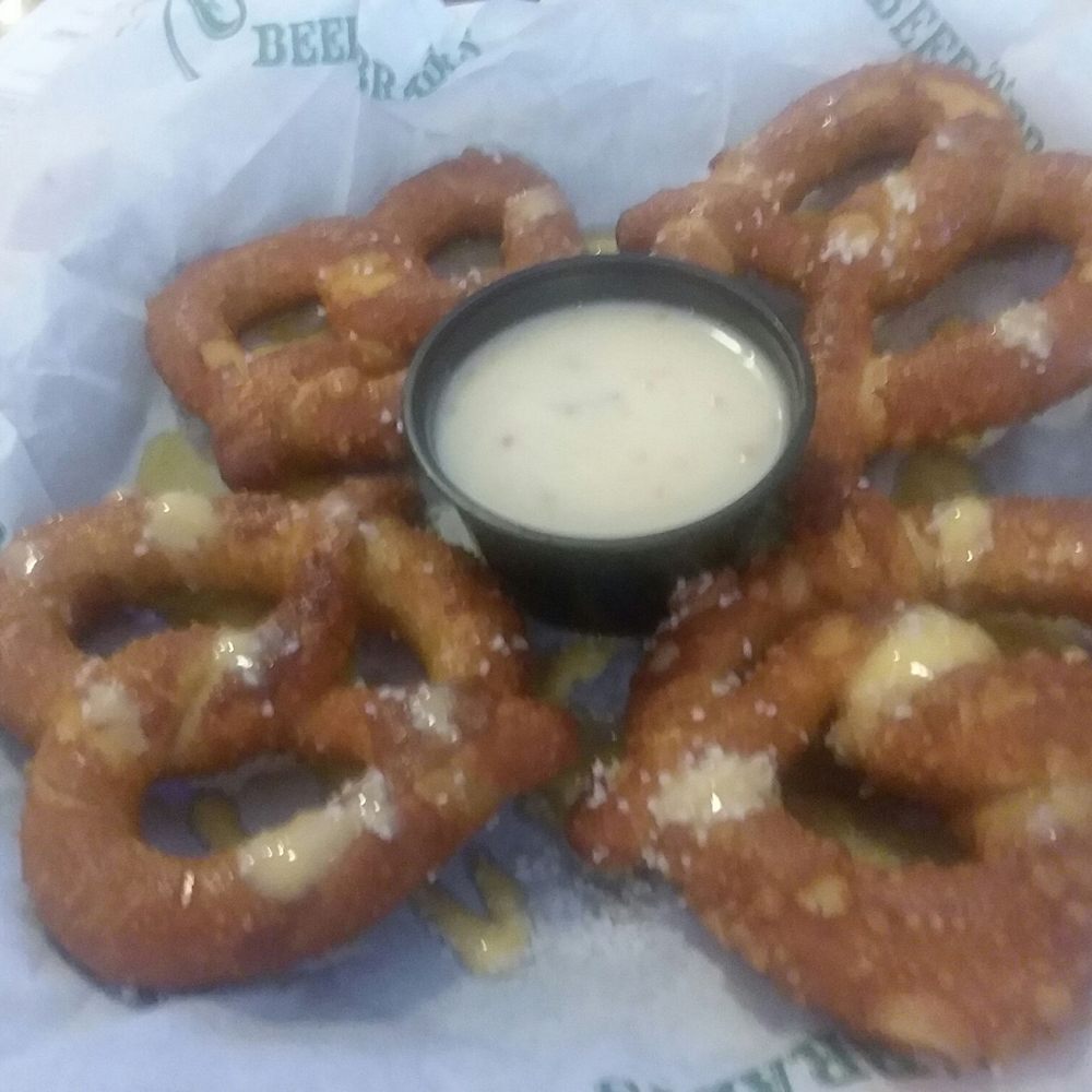Beef 'O' Brady's - The pretzels with queso dip - Pubs Near Me - Crystal River, Florida Beef 'O' Brady's - The pretzels with queso dip - Pubs Near Me - Crystal River, Florida