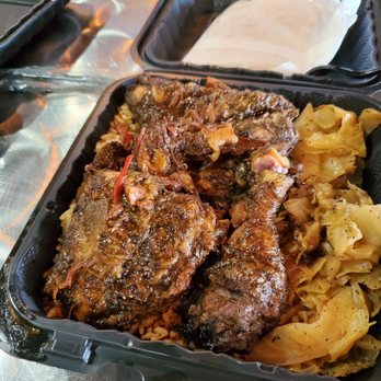 Ka'ribbean Fire - Half jerk chicken, cabbage, and rice and peas. - Caribbean Near Me - La Plata, Maryland