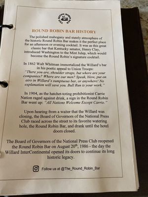 Menu photo 4 Round Robin Bar Washington, DC, DC