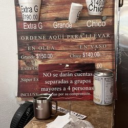 Menudo Michoacán - Grande size is $160 pesos.