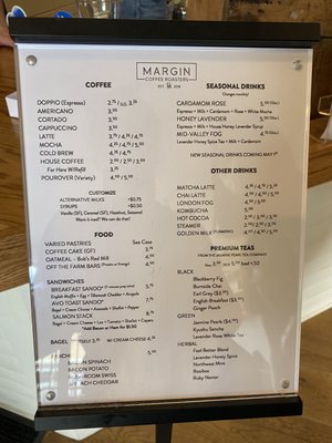 Menu photo 1 Margin Coffee Albany, OR