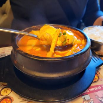 Seoul Shikdang - Spicy Tofu Seafood Stew - Wife loved it - Korean Near Me - Bakersfield, California