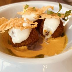 Pisco Peruvian Gastrobar - Croquettes in this orgasmic sauce!