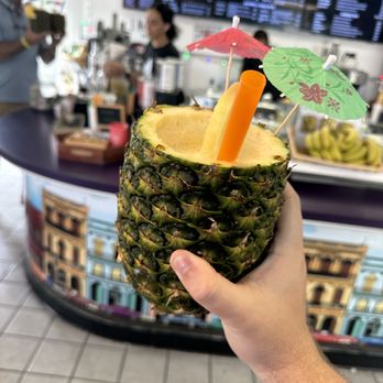 Cocomelon Blend & Brew - Pina Colada in the Pineapple! - Juice Bars & Smoothies Near Me - Key West, Florida