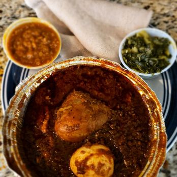 Hawwi Ethiopian Restaurant - Doro Wat two sides with enjara - Ethiopian Near Me - Alexandria, Virginia