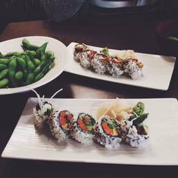 Sweet potato roll with edamame. Sweet potato roll with edamame.
