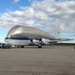 Mansfield Lahm Airport - NASA's Super Guppy is here dropping off parts for the Orion Space Program.