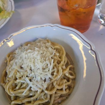 Via Carota - Aperol spritz and the tonnarelli (cacio e pepe) - Italian Near Me - New York, New York Via Carota - Aperol spritz and the tonnarelli (cacio e pepe) - Italian Near Me - New York, New York