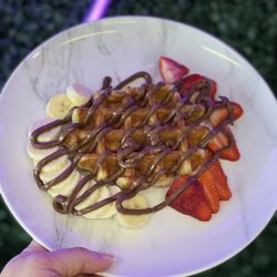 Strawberry banana waffle