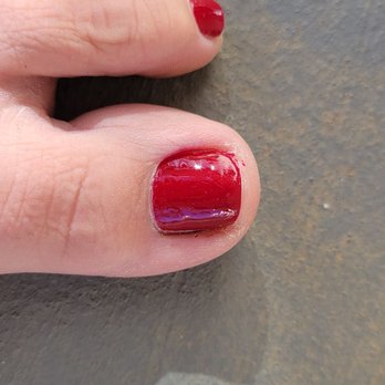 Elegant Nails & Spa - Dry cuticles and nail polish on big toe (left) - Nail Salons Near Me - Escondido, California